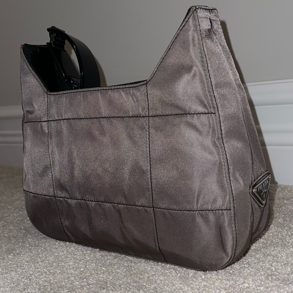 Prada Tessuto Nylon Shoulder Bag in Gunmetal | Authentic | Excellent Condition - Picture 9 of 11
